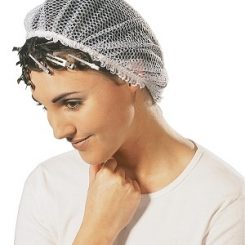 Sibel nachtmuts netwerk met kant wit