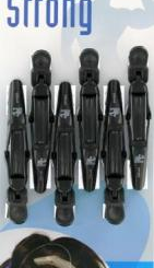 Sibel strong verdeelclips zwart met gelede bek 6st 9cm