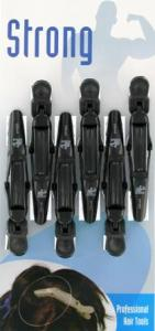 Sibel strong verdeelclips zwart met gelede bek 6st 9cm