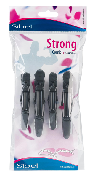 Sibel strong 2xl+2s verdeelclips zwart met gelede bek