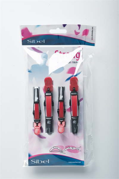 Sibel strong 2xl+2s verdeelclips rood met gelede bek
