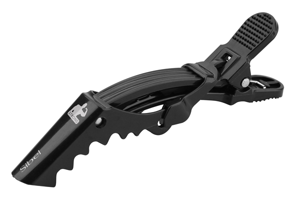 Sibel strong verdeelclips zwart gelede bek 6st 11cm