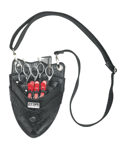 Sibel boy 7 zwarte holster in matte kroko