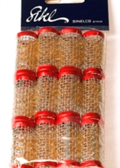 Sibel kruller metaal kort 18mm 12 stk rood