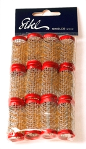 Sibel kruller metaal kort 18mm 12 stk rood