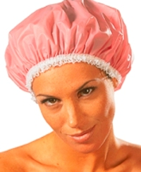 Sibel douchemuts plastiek met kant roze