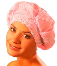 Sibel douchemuts plastiek brede kant roze